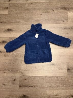 Crewcuts Navy Blue Plush Sherpa Jacket